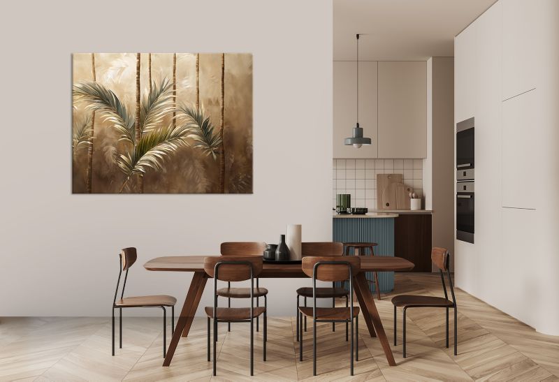 Obraz do salonu Feeby Liście Palmy Boho Natura 60x40 cm 1szt