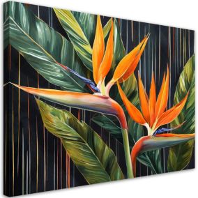 Obraz do salonu Feeby Liście Rośliny Botanika Pomarańczowy 60x40 cm 1szt