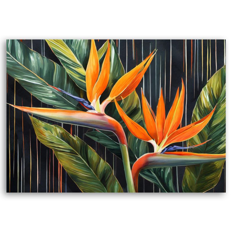 Obraz do salonu Feeby Liście Rośliny Botanika Pomarańczowy 90x60 cm 1szt