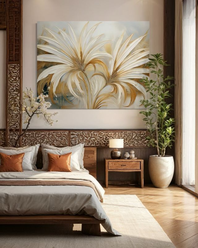 Obraz do salonu Feeby Liście Tropikalne Botanika 90x60 cm 1szt