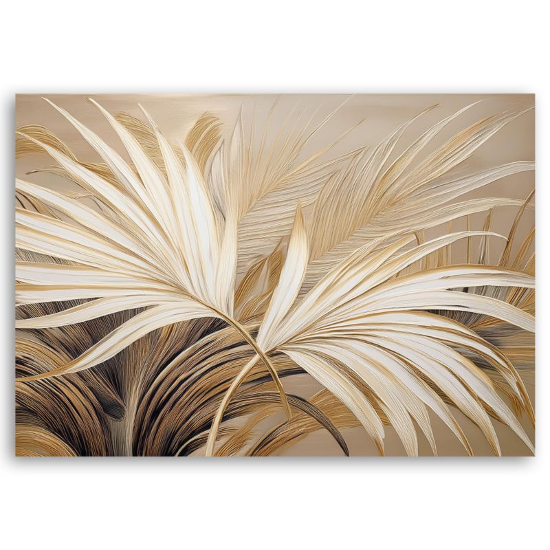 Obraz do salonu Feeby Liście Tropikalne w Beżu 60x40 cm 1szt