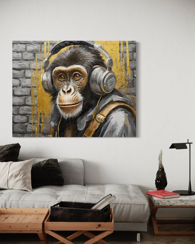Obraz do salonu Feeby Małpa Muzyka Zwierzęta 100x70 cm 1szt