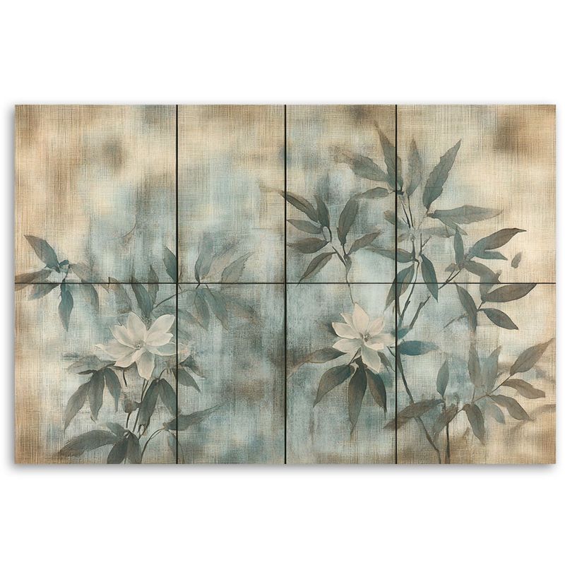 Obraz do salonu Feeby Pastelowe Liście Zielony Beżowy 120x80 cm 1szt
