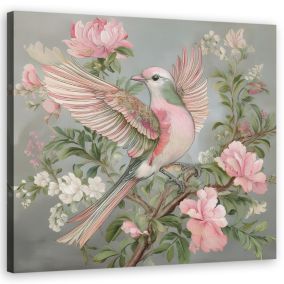 Obraz do salonu Feeby Ptak Shabby Chic Różowy 50x50 cm 1szt