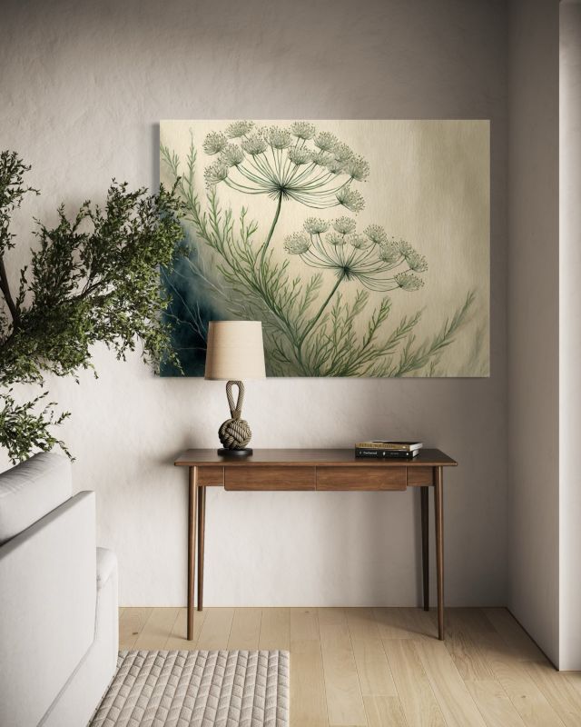 Obraz do salonu Feeby Rośliny Botanika Zielony 60x40 cm 1szt