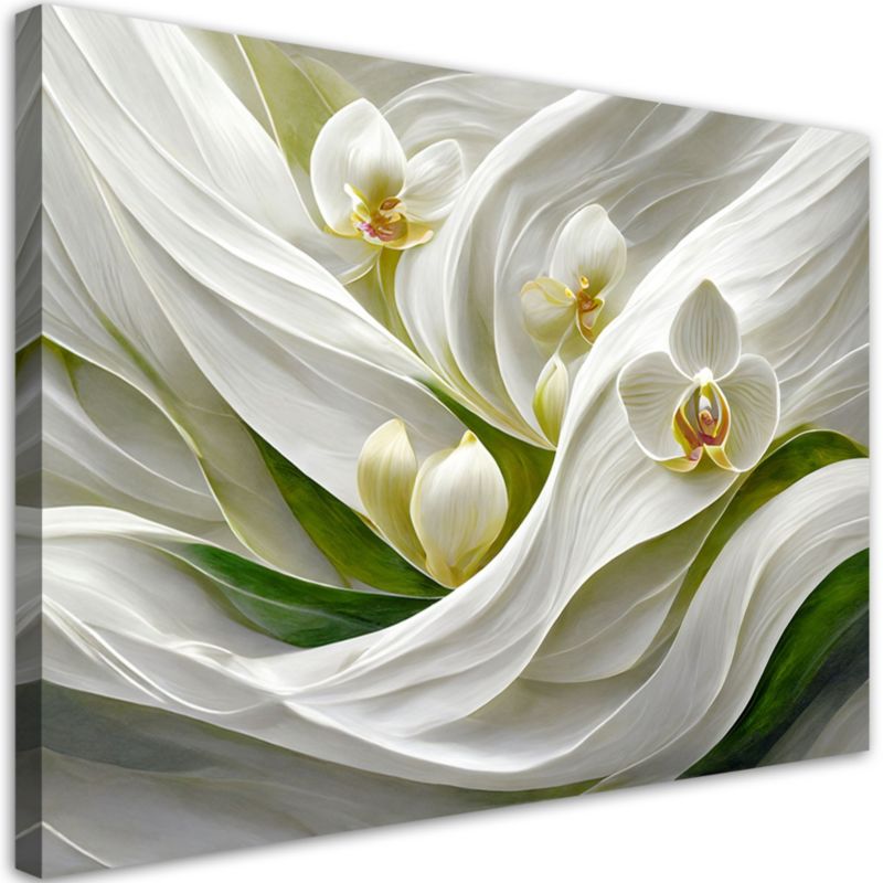 Obraz do salonu Feeby Storczyki Abstrakcyjne 3D Zielony 90x60 cm 1szt