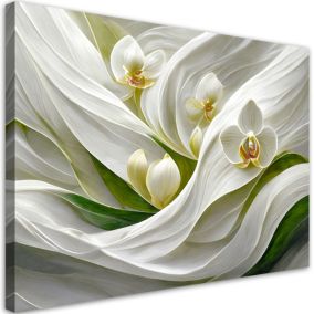 Obraz do salonu Feeby Storczyki Abstrakcyjne 3D Zielony 90x60 cm 1szt