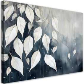 Obraz do salonu Feeby Szare Liście Abstrakcja 90x60 cm 1szt