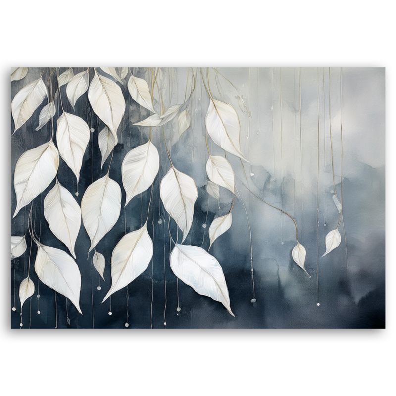 Obraz do salonu Feeby Szare Liście Abstrakcja 90x60 cm 1szt