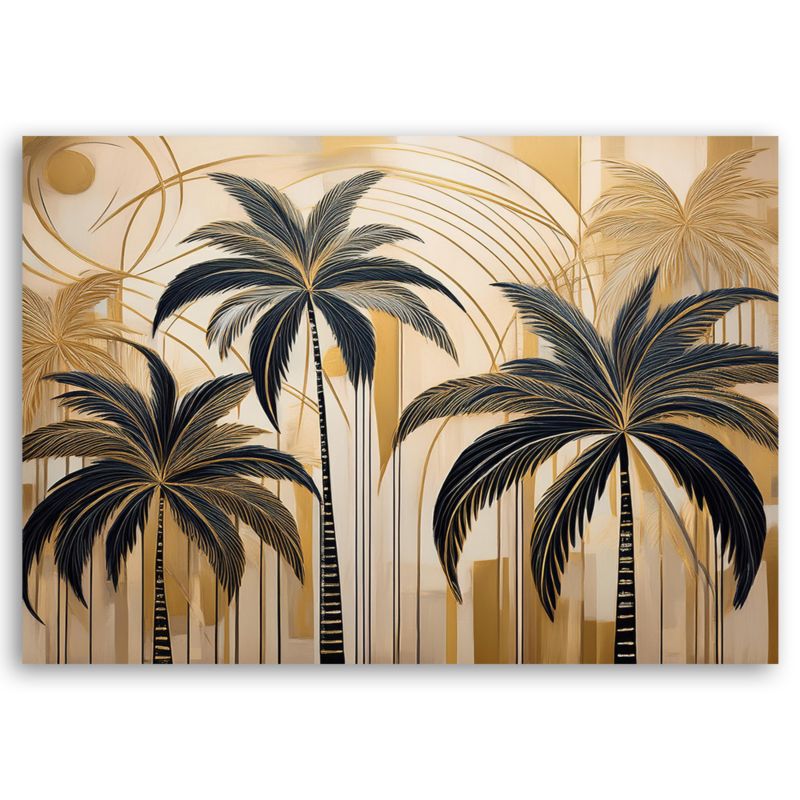 Obraz do salonu Feeby Tropikalne Palmy Złoty 60x40 cm 1szt