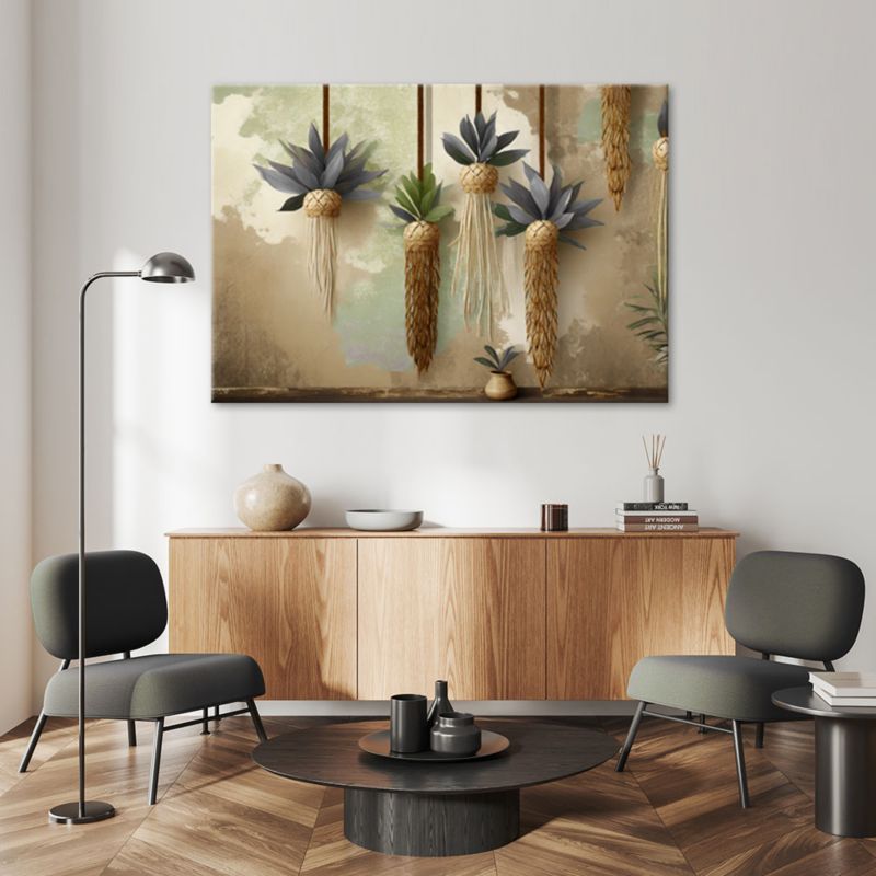 Obraz do salonu Feeby Wiszące Rośliny Boho w beżu 120x80 cm 1szt