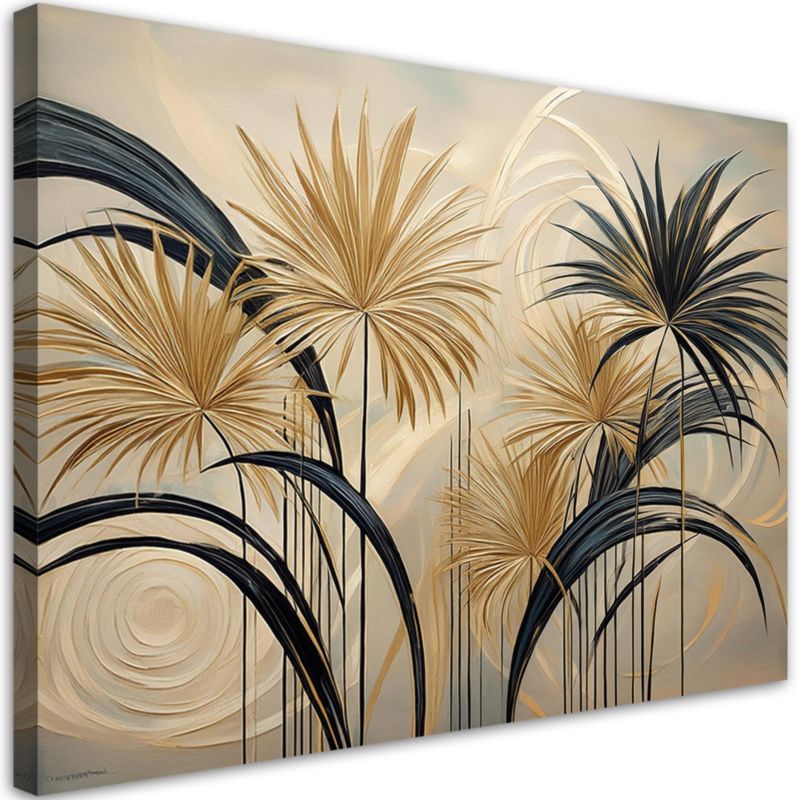 Obraz do salonu Feeby Złote Liście Rośliny 60x40 cm 1szt