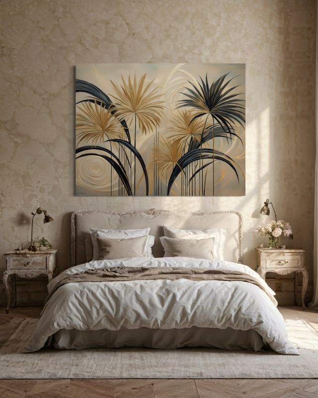 Obraz do salonu Feeby Złote Liście Rośliny 60x40 cm 1szt