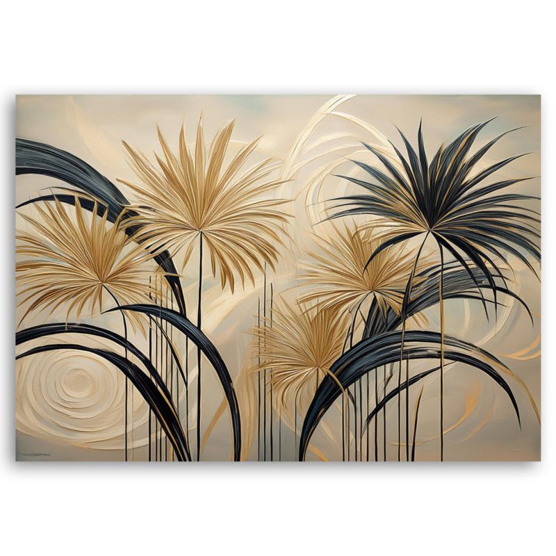 Obraz do salonu Feeby Złote Liście Rośliny 60x40 cm 1szt