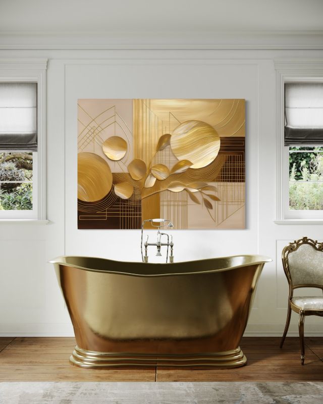Obraz do salonu Feeby Złoty Glamour Abstrakcja 100x70 cm 1szt