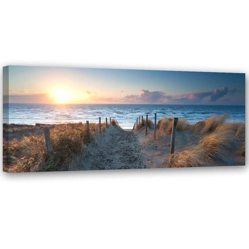 Obraz do salonu Feeby Zachód Słońca na plaży Niebieski 150x50cm 1szt