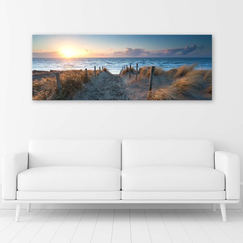 Obraz do salonu Feeby Zachód Słońca na plaży Niebieski 150x50cm 1szt