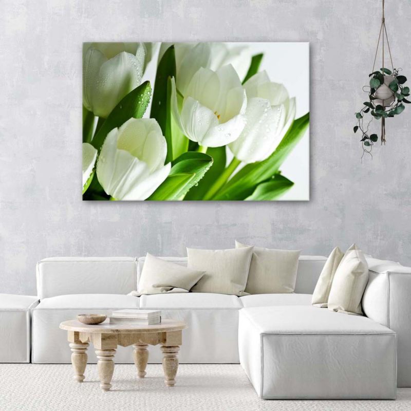 Obraz do salonu kuchni Feeby Białe tulipany 90x60cm 1szt