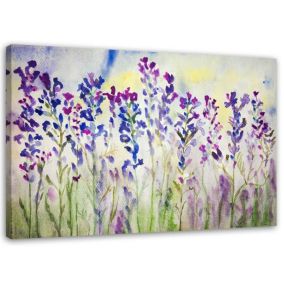 Obraz do salonu kuchni Feeby Fioletowe Kwiaty na łące 90x60cm 1szt