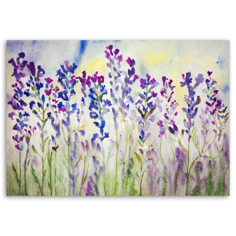 Obraz do salonu kuchni Feeby Fioletowe Kwiaty na łące 90x60cm 1szt