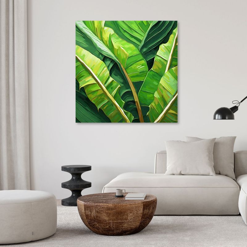 Obraz do salonu kuchni Feeby Liście Bananowca Zielony 30x30 cm 1szt