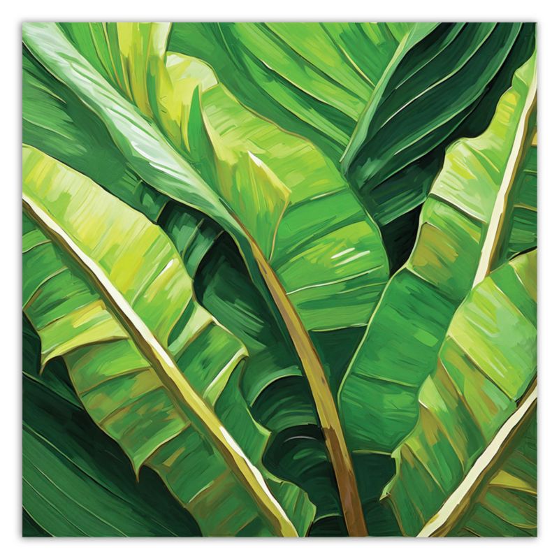 Obraz do salonu kuchni Feeby Liście Bananowca Zielony 40x40 cm 1szt