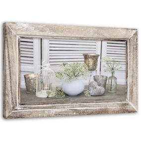 Obraz do salonu kuchni Feeby Martwa Natura Shabby chic Beżowy 100x70cm 1szt