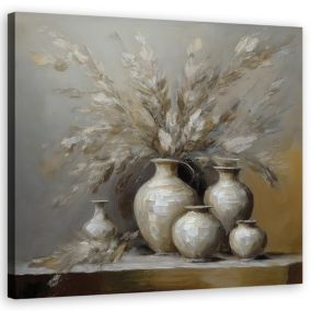 Obraz do salonu kuchni Feeby Wazon Kwiaty Retro 60x60 cm 1szt