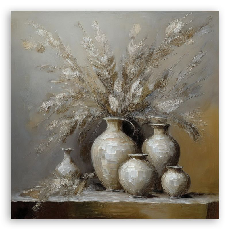 Obraz do salonu kuchni Feeby Wazon Kwiaty Retro 60x60 cm 1szt