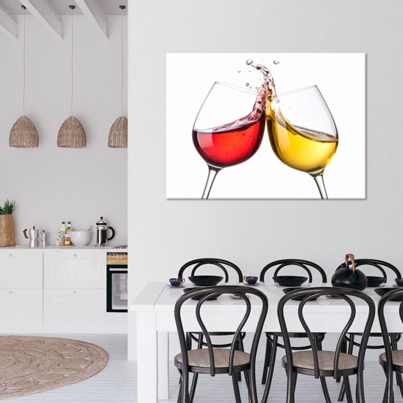 Obraz do salonu kuchni jadalni  Feeby Biale i czerwone wino 90x60cm  1szt