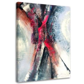 Obraz do salonu młodzieżowy Feeby Abstrakcja Czerwony Szary 70x100cm 1szt
