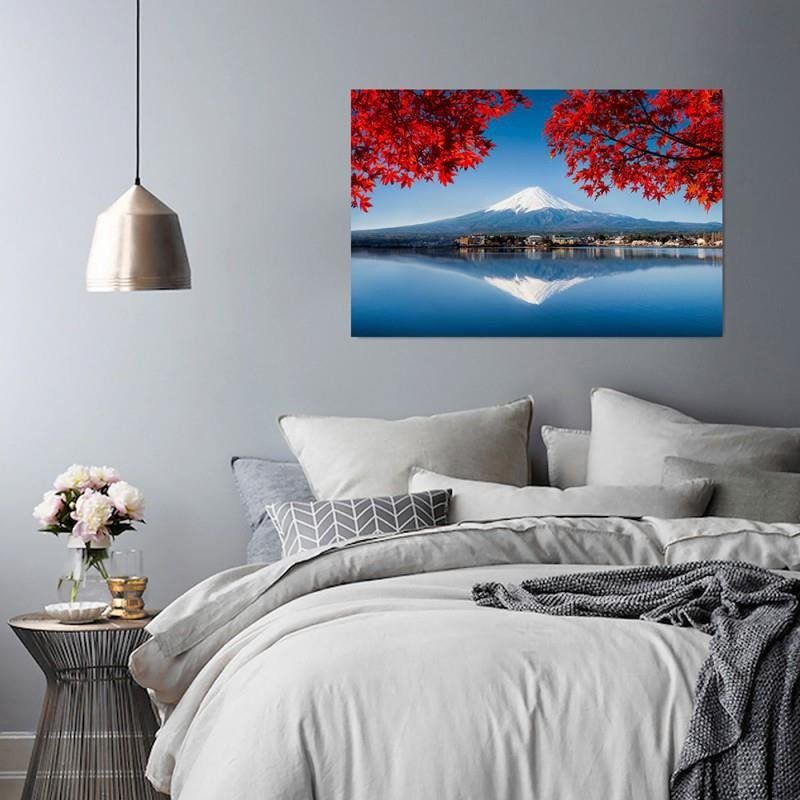 Obraz do salonu na ścianę Feeby Góra Fudżi Japonia Czerwony 120x80cm 1szt