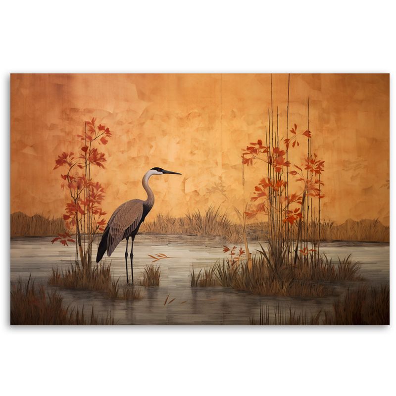 Obraz do salonu na ścianę Feeby Orientalny Żuraw Jezioro 120x80cm 1szt
