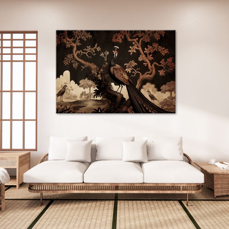 Obraz do salonu na ścianę Feeby Paw Ptaki Brązowy 120x80cm 1szt