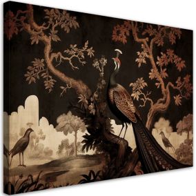 Obraz do salonu na ścianę Feeby Paw Ptaki Brązowy 60x40cm 1szt