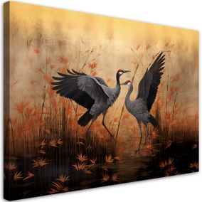 Obraz do salonu na ścianę Feeby Żuraw Natura Ptaki Beżowy 90x60cm 1szt