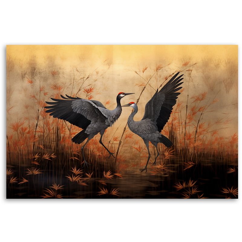 Obraz do salonu na ścianę Feeby Żuraw Natura Ptaki Beżowy 90x60cm 1szt
