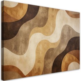 Obraz do salonu nowoczesny Feeby Abstrakcja w stylu Boho Beżowy 90x60cm 1szt