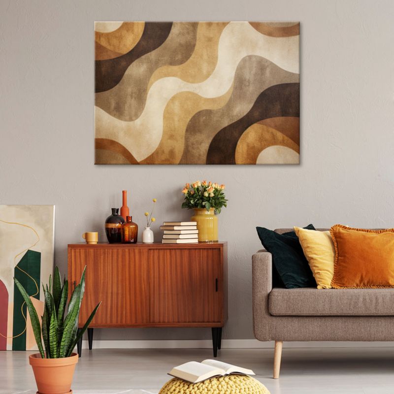 Obraz do salonu nowoczesny Feeby Abstrakcja w stylu Boho Beżowy 90x60cm 1szt