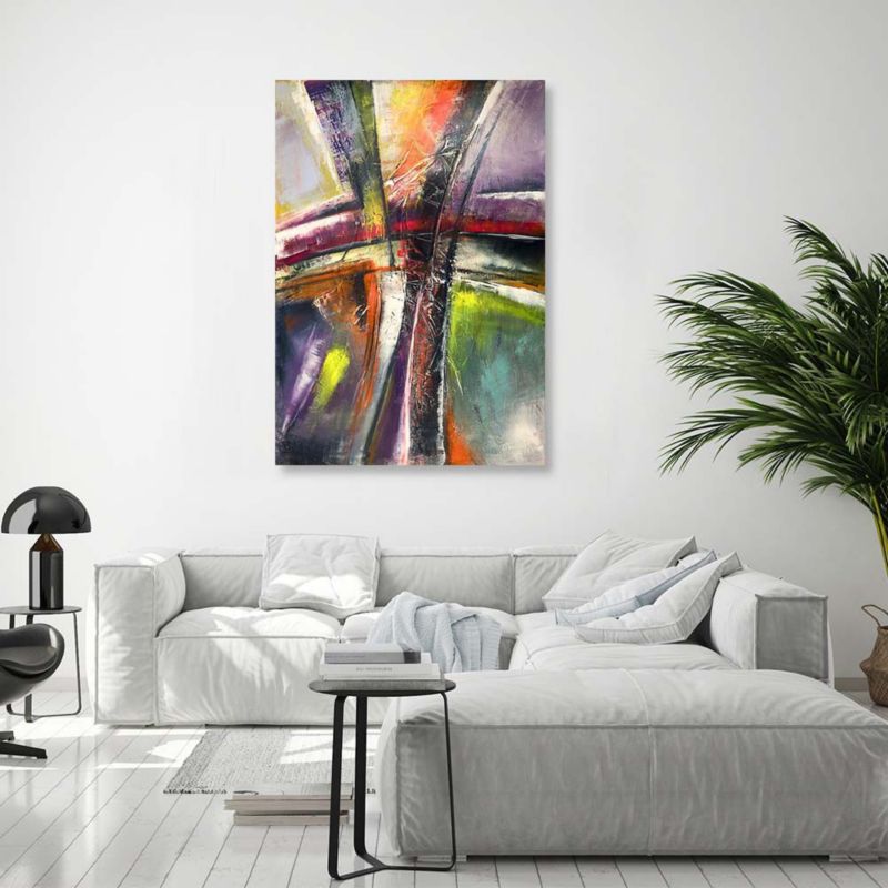 Obraz do salonu nowoczesny Feeby Kolorowa Abstrakcja 80x120cm 1szt