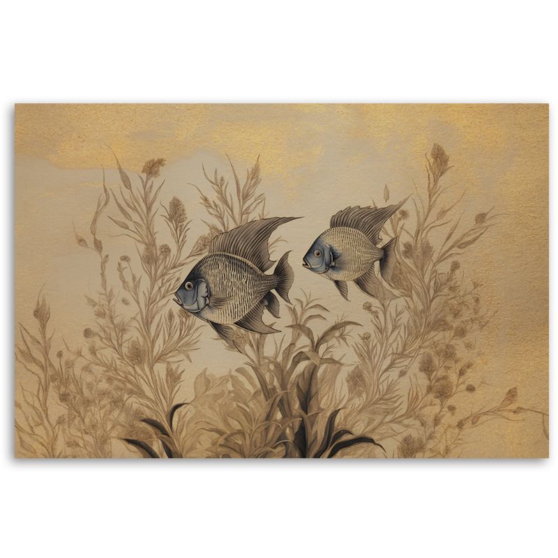 Obraz do salonu nowoczesny Feeby Ryby Welony Boho Beżowy 60x40cm 1szt