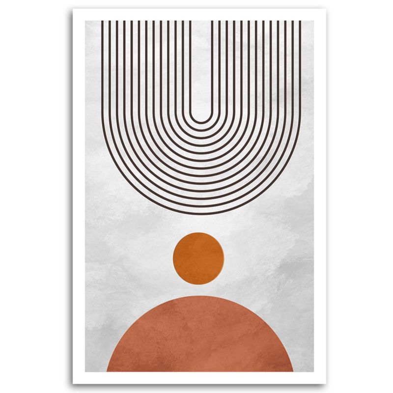 Obraz do salonu nowoczesny Feeby Łuki Okręgi Boho Szary 40x60cm 1szt