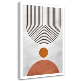 Obraz do salonu nowoczesny Feeby Łuki Okręgi Boho Szary 60x90cm 1szt