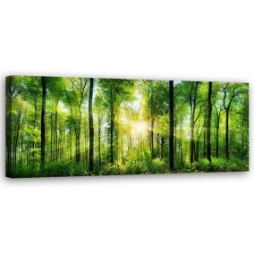 Obraz do salonu pokoju biura Feeby Las Natura Zielony 150x50cm 1szt
