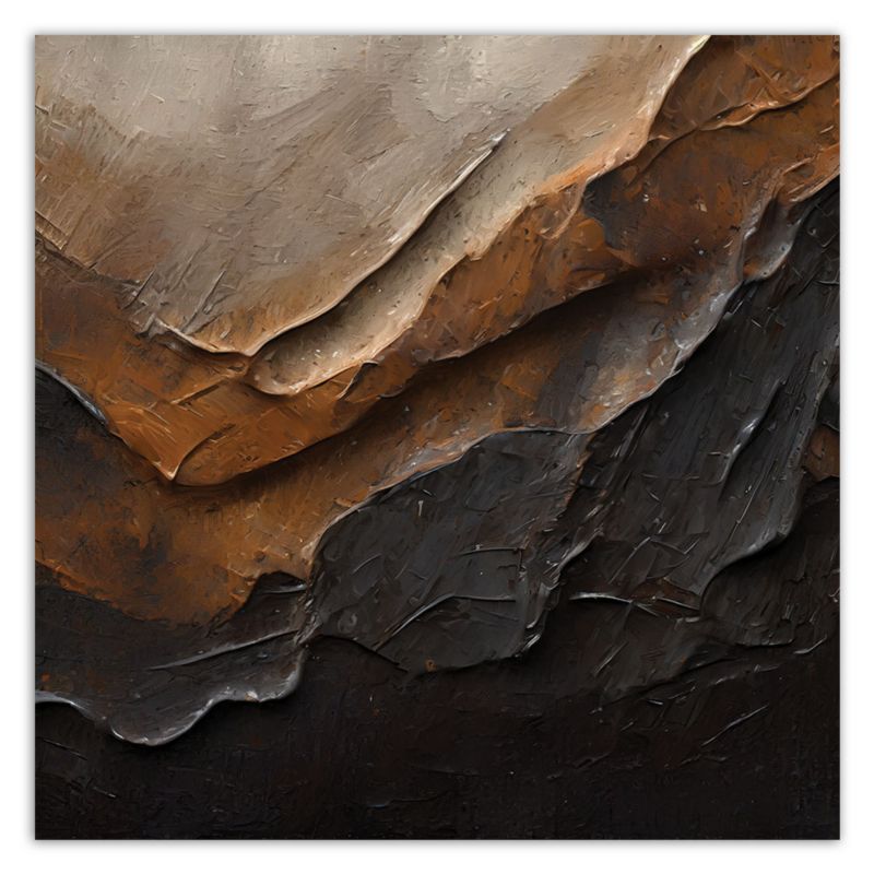 Obraz do salonu pokoju Feeby Abstrakcja Tekstura Brązowa 60x60 cm 1szt