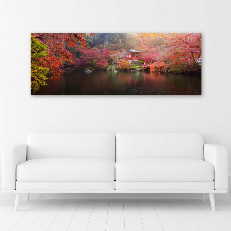 Obraz do salonu pokoju Feeby Japoński ogród Pejazaż Czerwony 90x30cm 1szt