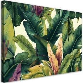 Obraz do salonu pokoju Feeby Kolorowe Liście tropikalne 120x80cm 1szt