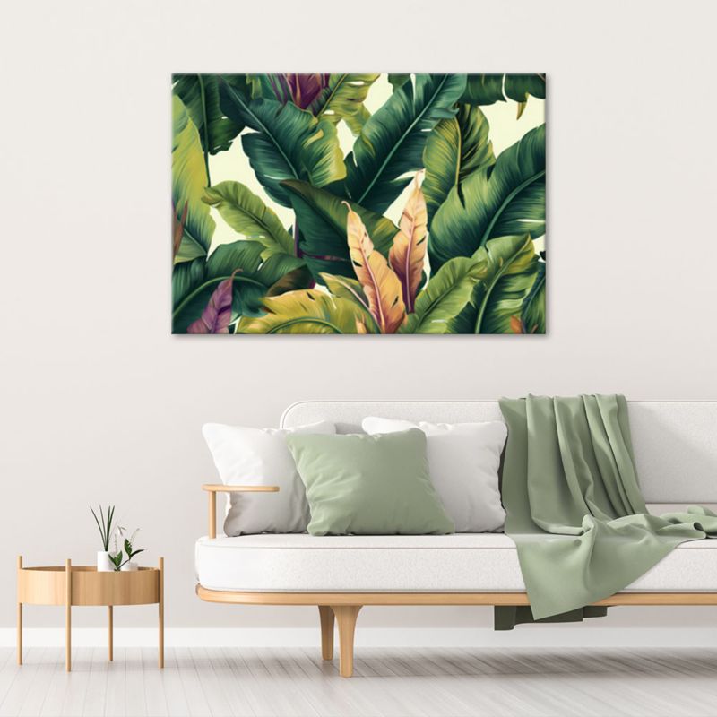 Obraz do salonu pokoju Feeby Kolorowe Liście tropikalne 120x80cm 1szt