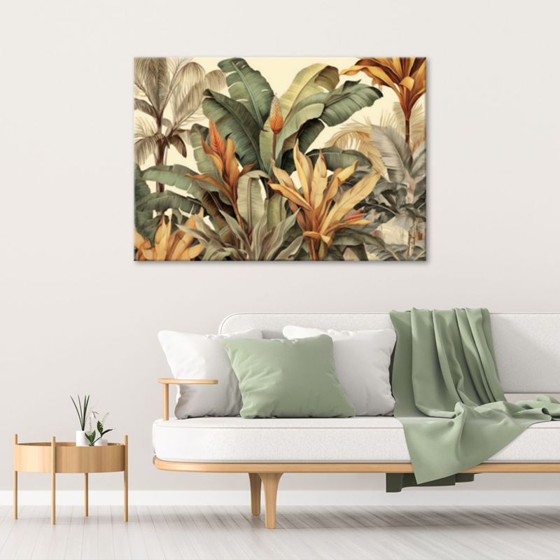 Obraz do salonu pokoju Feeby Liście Bananowca w sepii 100x70cm 1szt