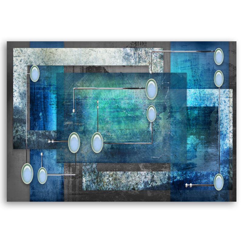 Obraz do salonu pokoju Feeby Niebieska Abstrakcja 3D 90x60cm 1szt